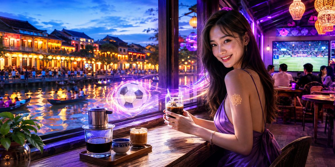 Người chơi tại Hội An xem thông tin khuyến mãi nrf52840 bên tách cà phê buổi sáng